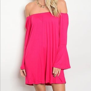 Pink off shoulder dress